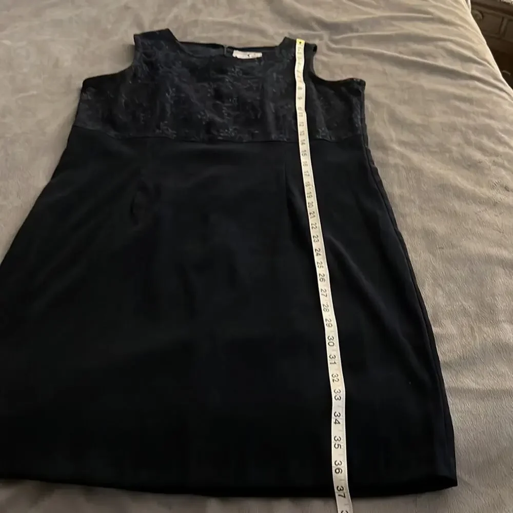 Victoria Moon Vintage Dark Navy Blue 2 Piece Dress and Coat Woman Size 14
